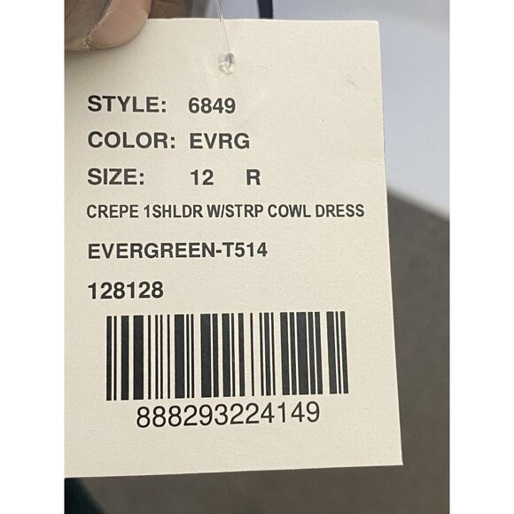 AFTER SIX One-shoulder Draped Cowl-neck Maxi Dress In Evergreen Size 12 - Picture 10 of 11